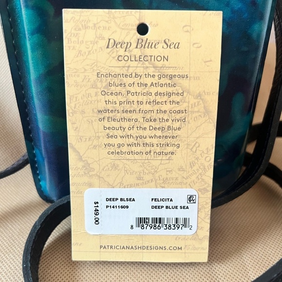 Patricia Nash Felicita Leather Phone Crossbody Deep Blue Sea - Picture 3 of 8